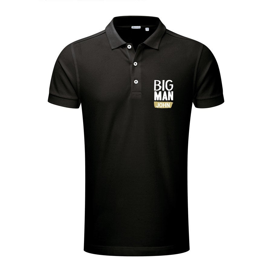 Personalised Polo t-shirt - Men - Black - XXL