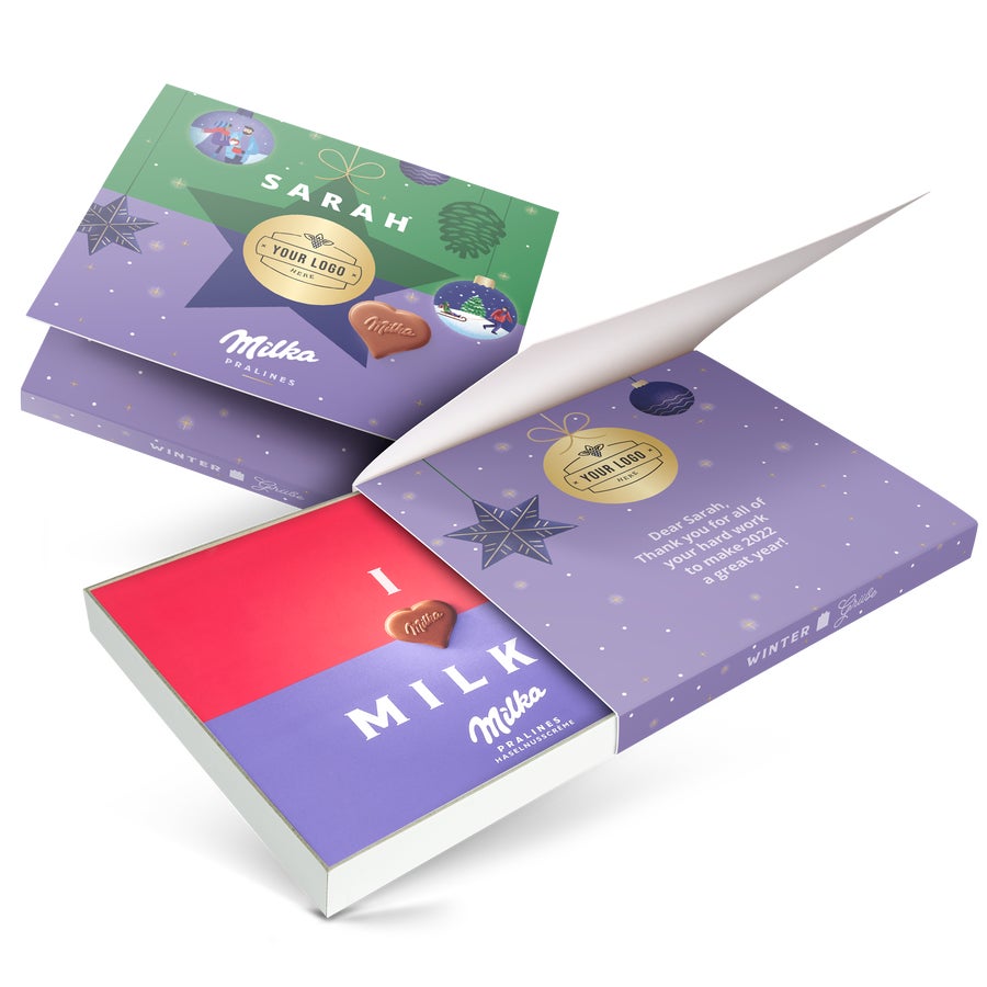 Personalised Milka chocolate gift box - Christmas - 110 grams - Say it with Milka Personalised Milka chocolate gift box - Christmas - 110 grams - Say it with Milka