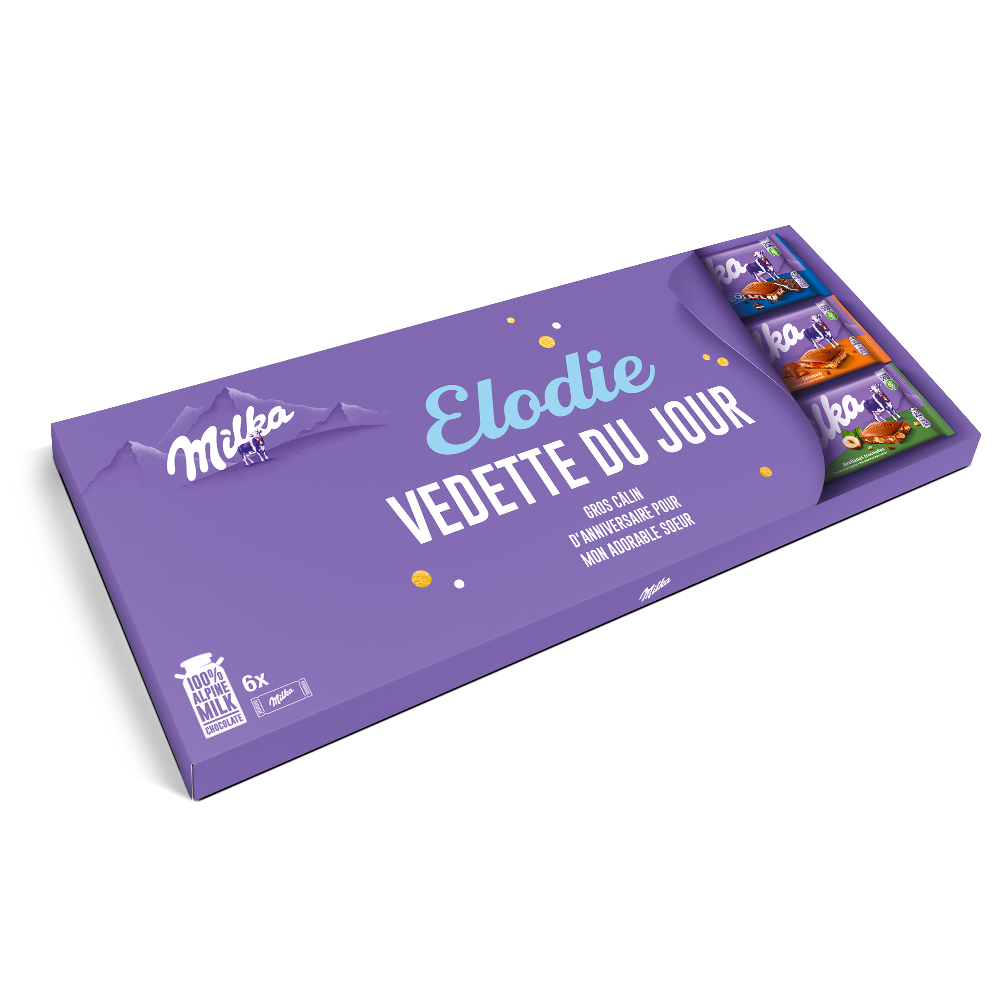 Méga tablette de chocolat Milka personnalisée