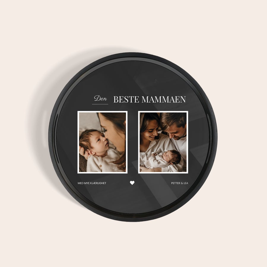 Personlig rundt serveringsbrett Personlig rundt serveringsbrett