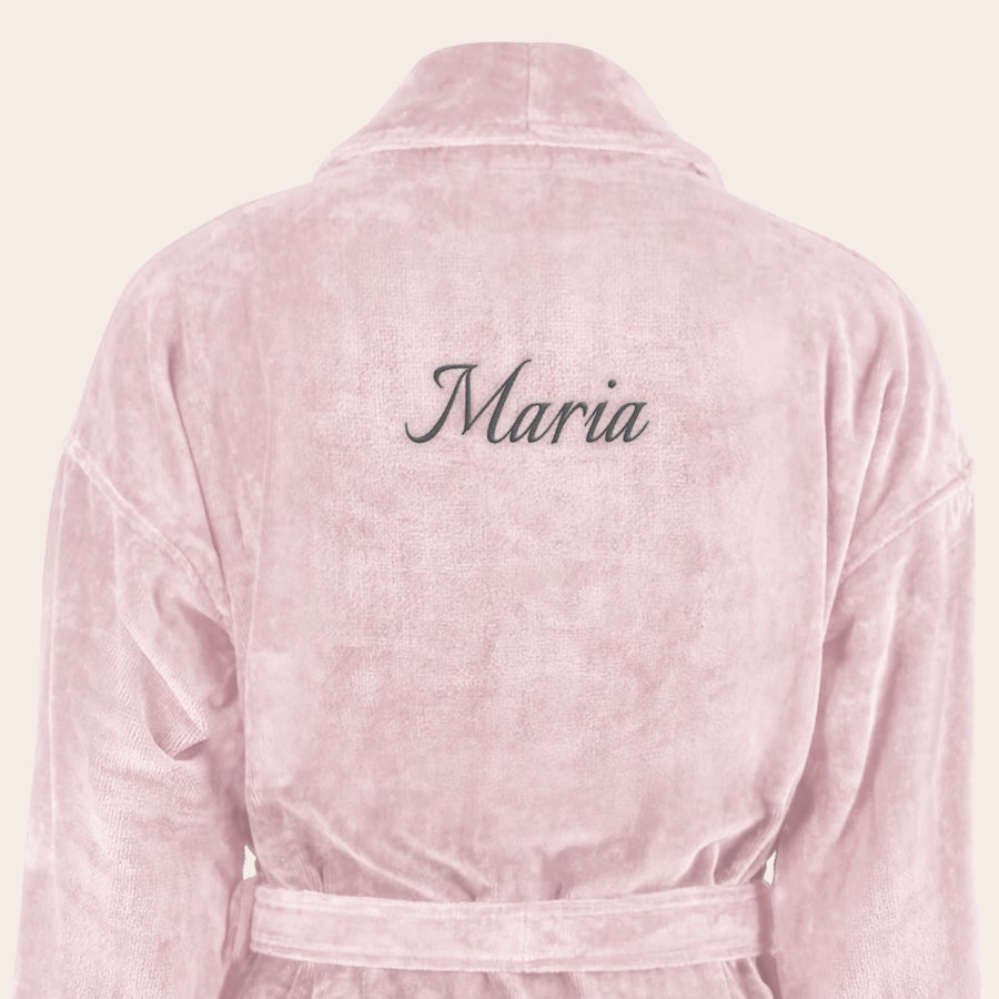 Accappatoio Donna Personalizzato Lussuoso accappatoio rosa ricamato con il nome Maria per chi desidera un regalo personalizzato e unico