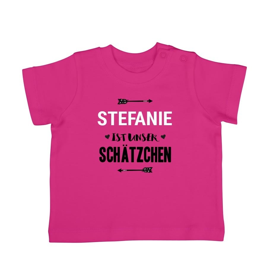 Baby T-Shirt bedrucken- Kurzarm - Fuchsia - 62/68