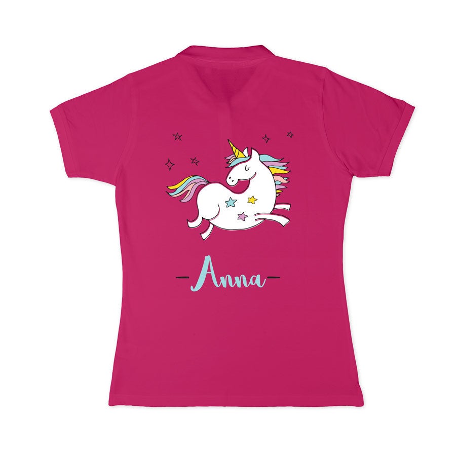 Camisa polo personalizada - Mulheres - Rosa - XXL