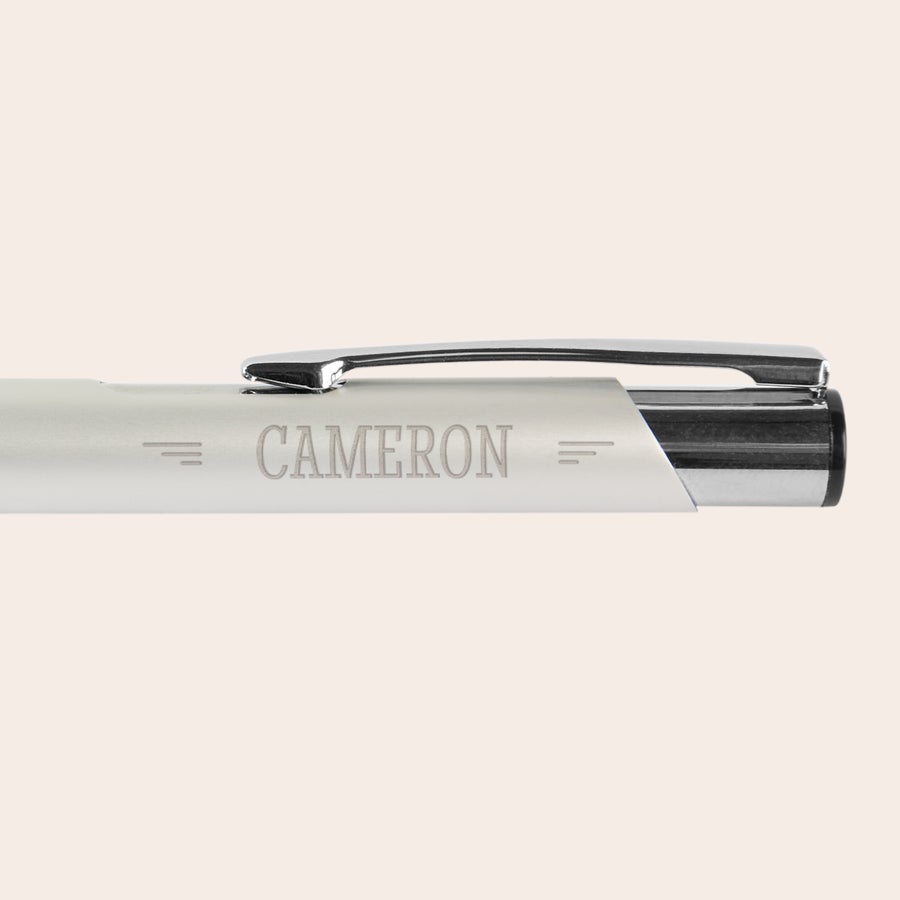Ballpoint pen - Viva Custom silver viva pen engraved with the name Cameron