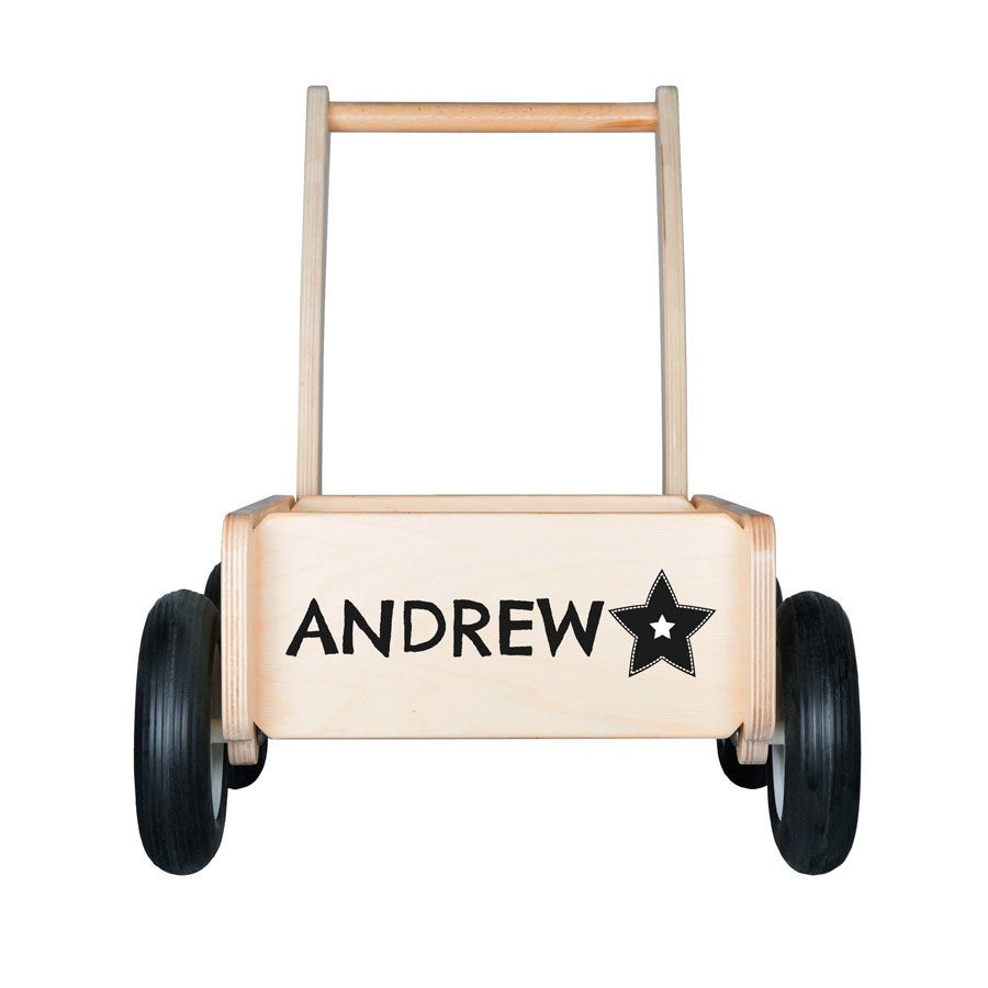 Personalised wooden toys - Push cart - Beech