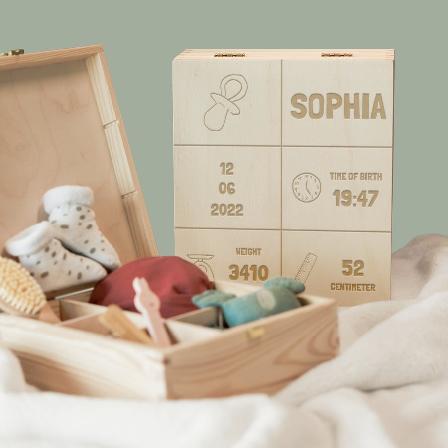 Personalised wooden memory box Personalised wooden memory box