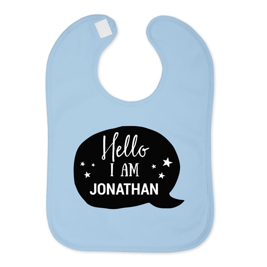 Personalised baby bib - Blue