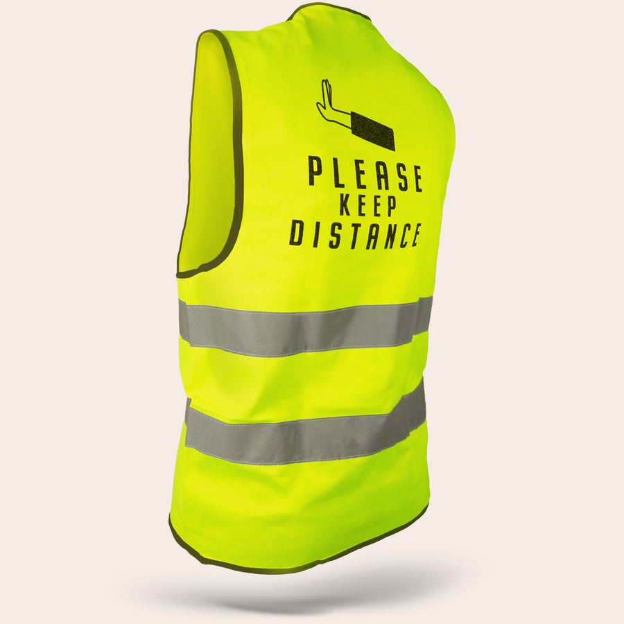 Gilet jaune personnalisé Gilet de sécurité jaune fluo avec texte imprimé et bandes réfléchissantes