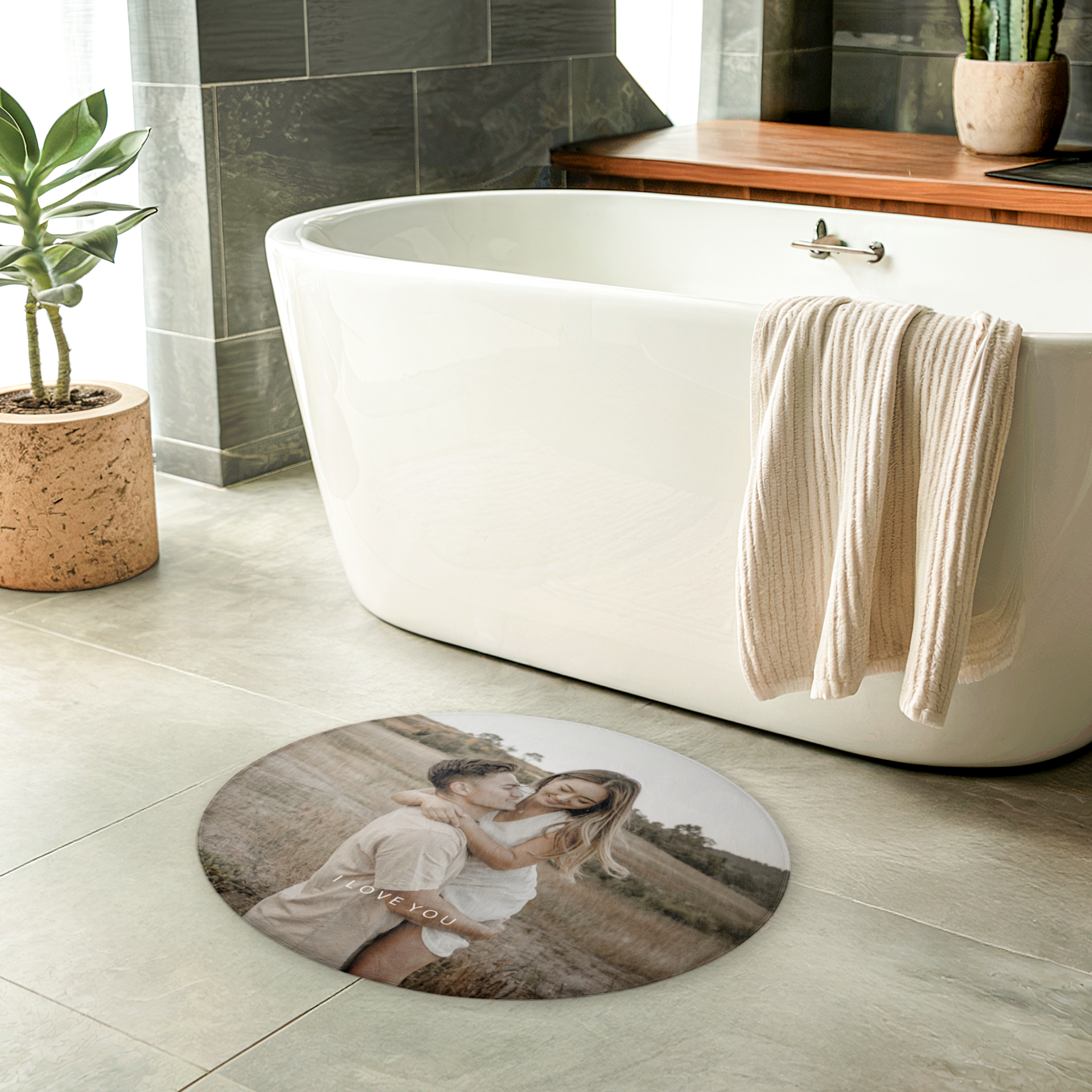 Alfombrilla de baño personalizada - ø 70 cm