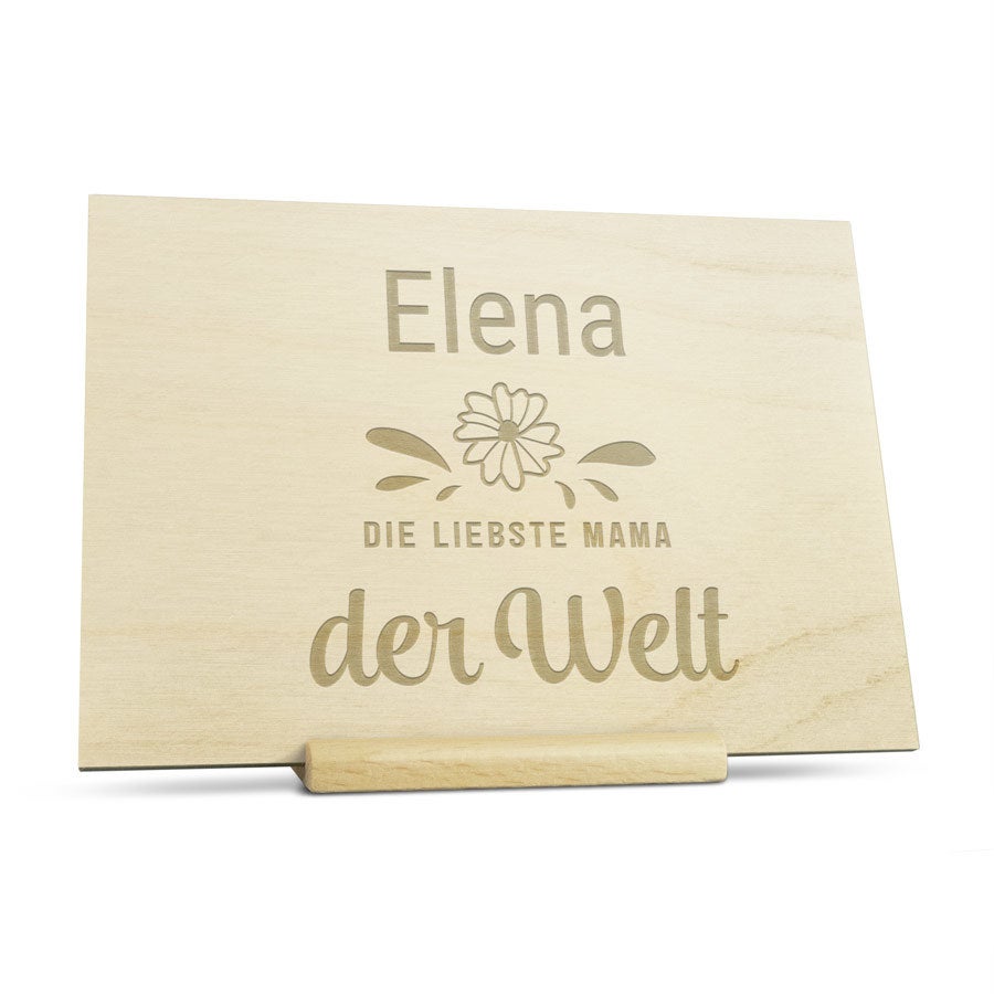Holzkarte mit Gravur - Muttertag (horizontal)