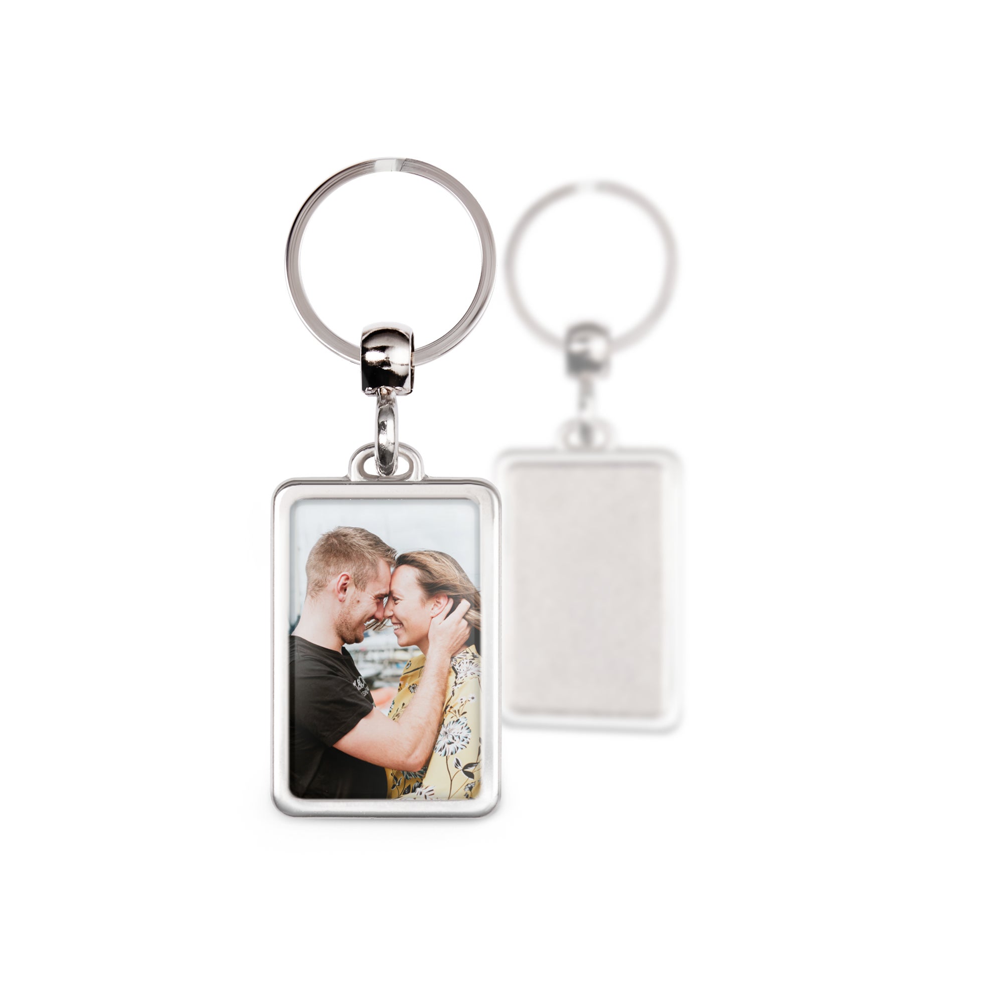 Personalised key ring - Rectangular - Stainless steel