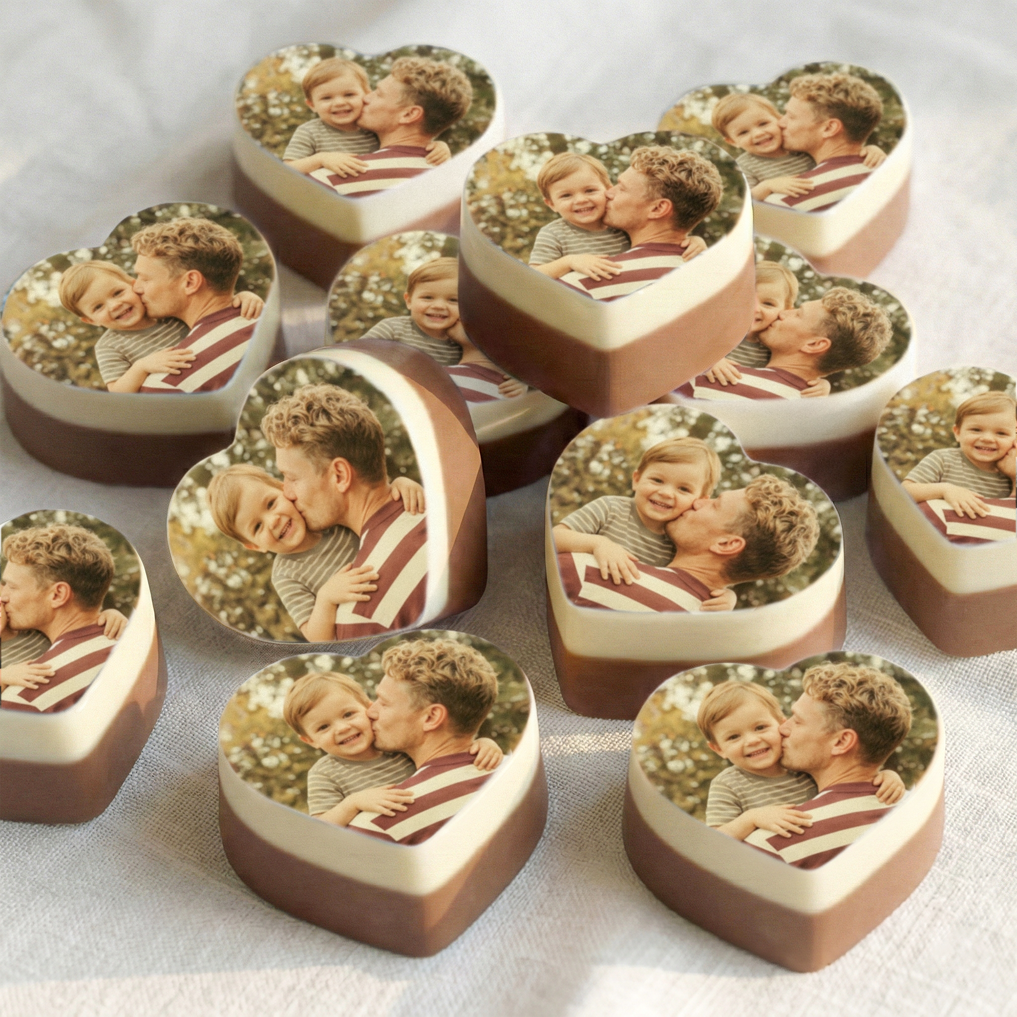 Chocolade hartjes met foto