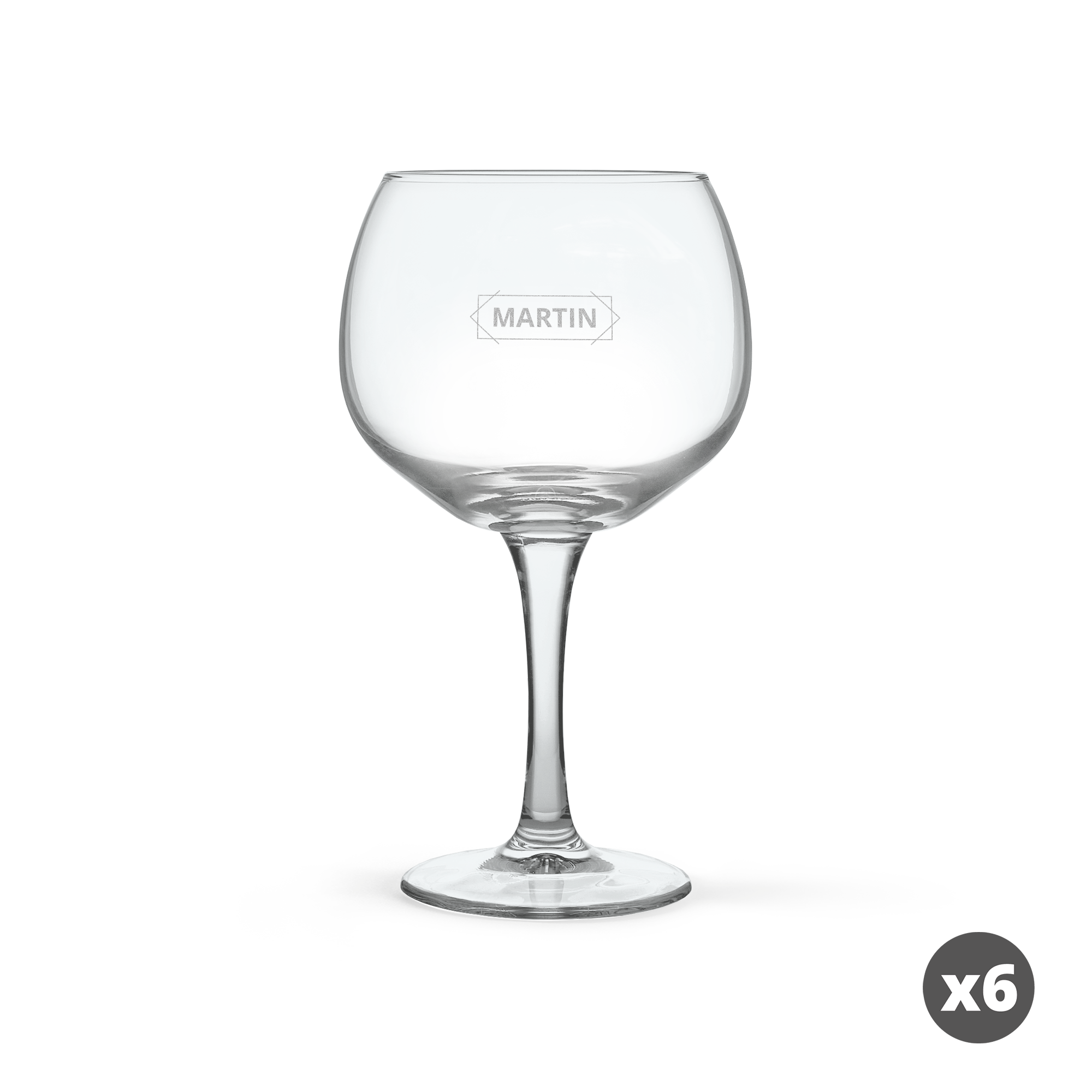 Verre à gin personnalisé gravé avec le prénom Martin pour une boisson unique