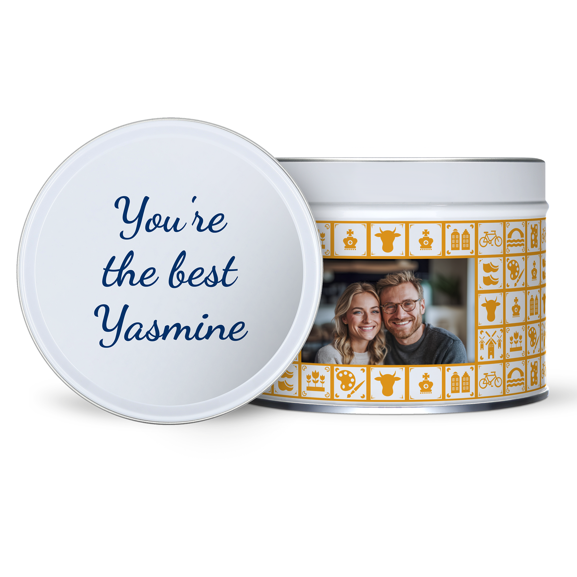 Stroopwafels in personalised tin - Round