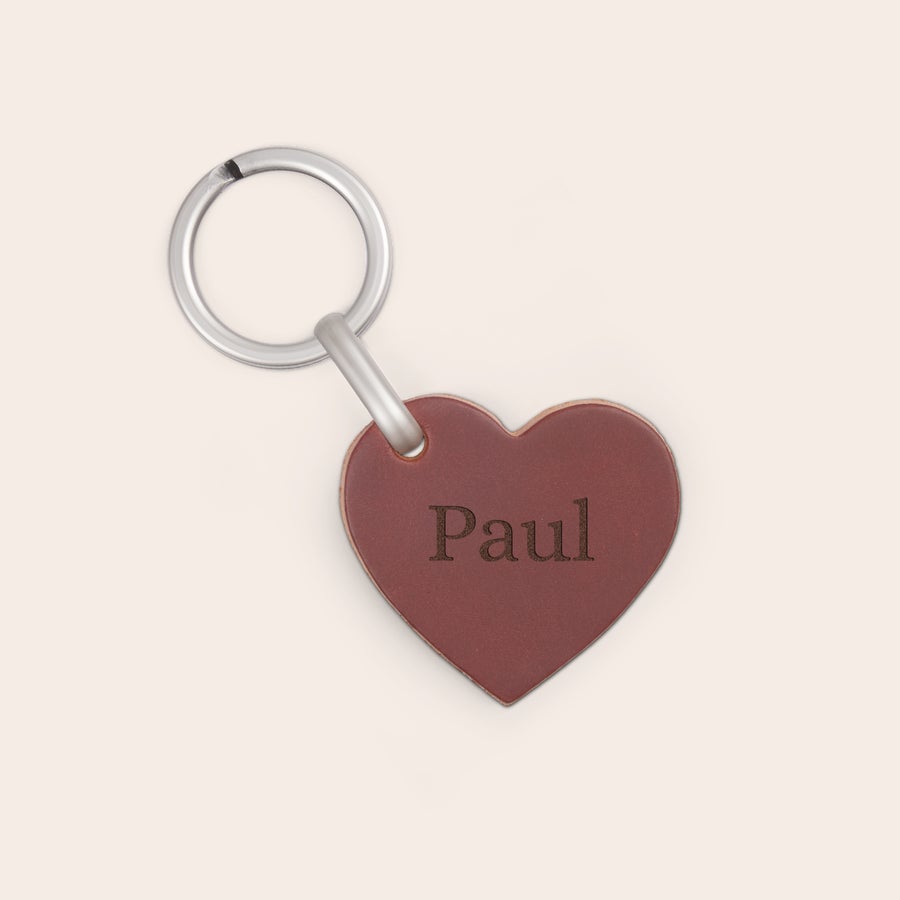 Personalised key ring - Leather - Heart / Star Personalised key ring - Leather - Heart / Star