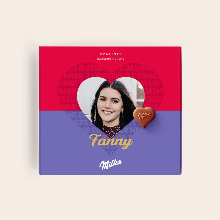 Personliga Milka presentförpackning - Kärlek Personliga Milka presentförpackning - Kärlek