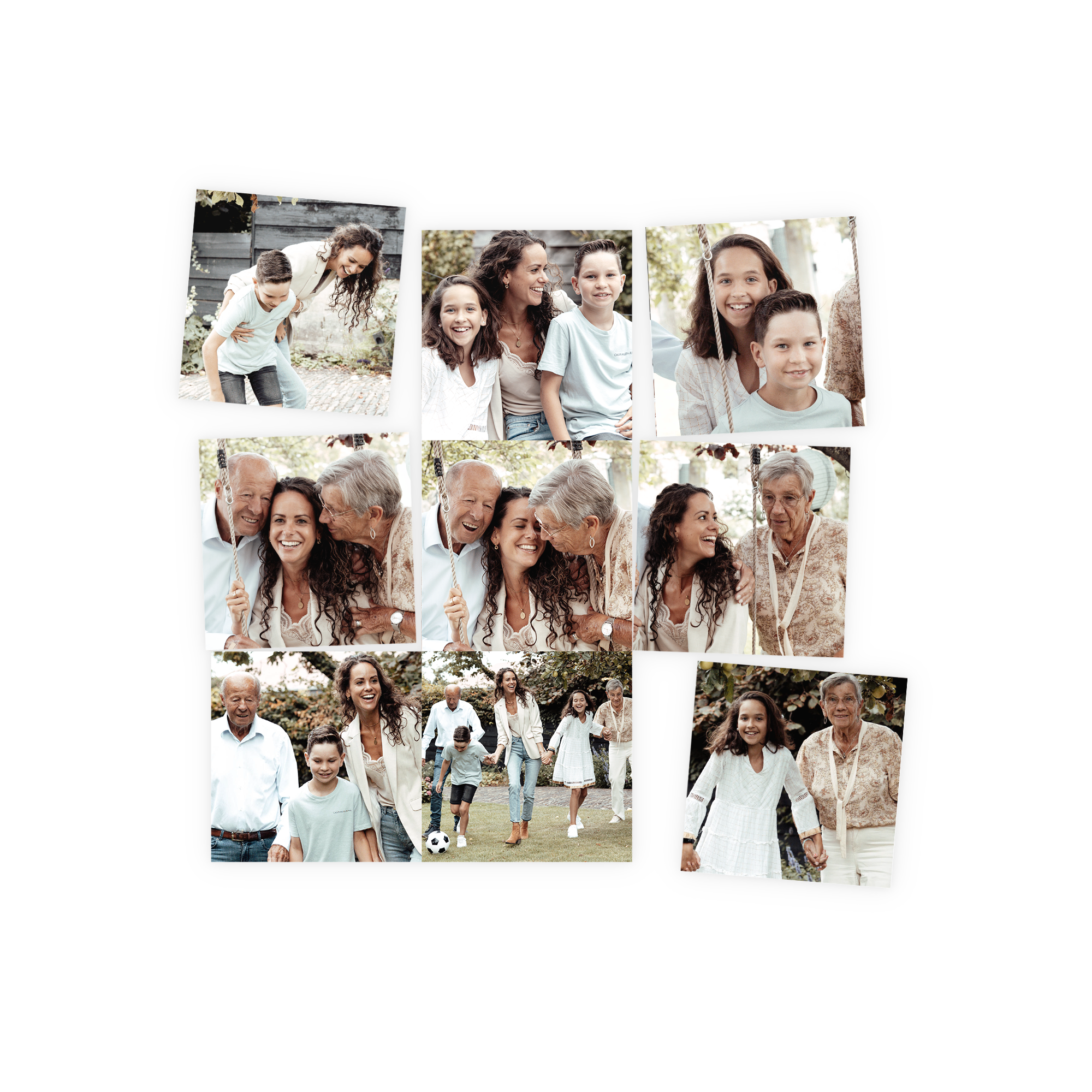 Personalised magnets printed with a collage of family photos