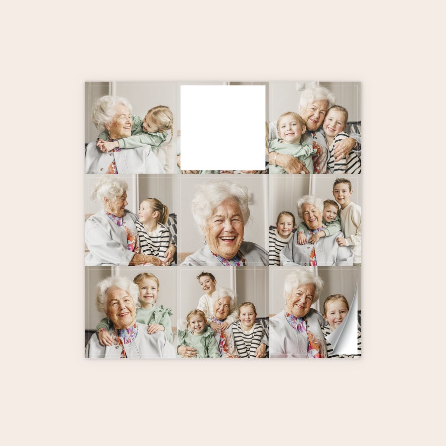 Adesivi fotografici Adesivi personalizzati con collage di foto di famiglia. Sorprendili con adesivi personalizzati con il tuo design!