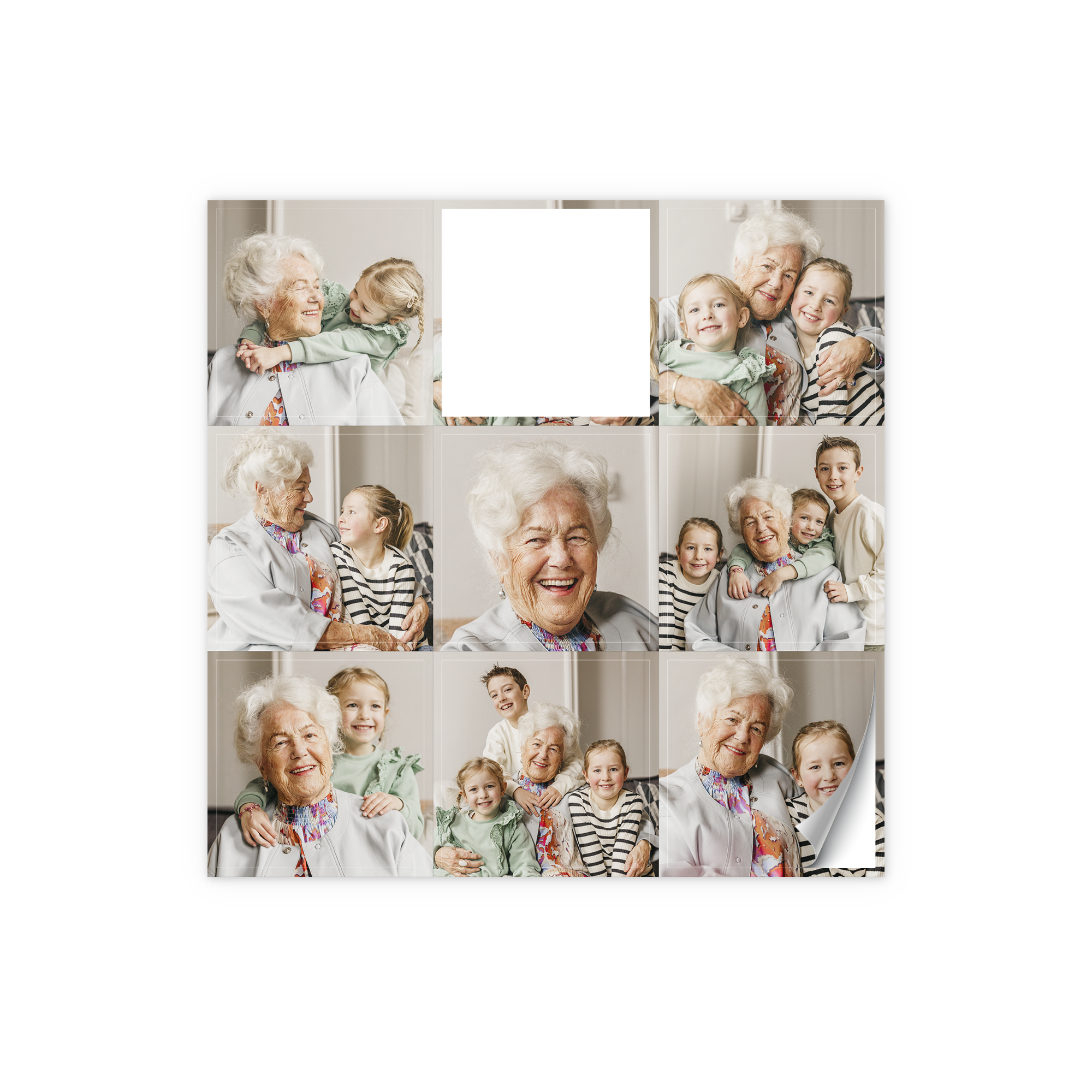 Personliga klistermärken med fotocollage av familjefoton