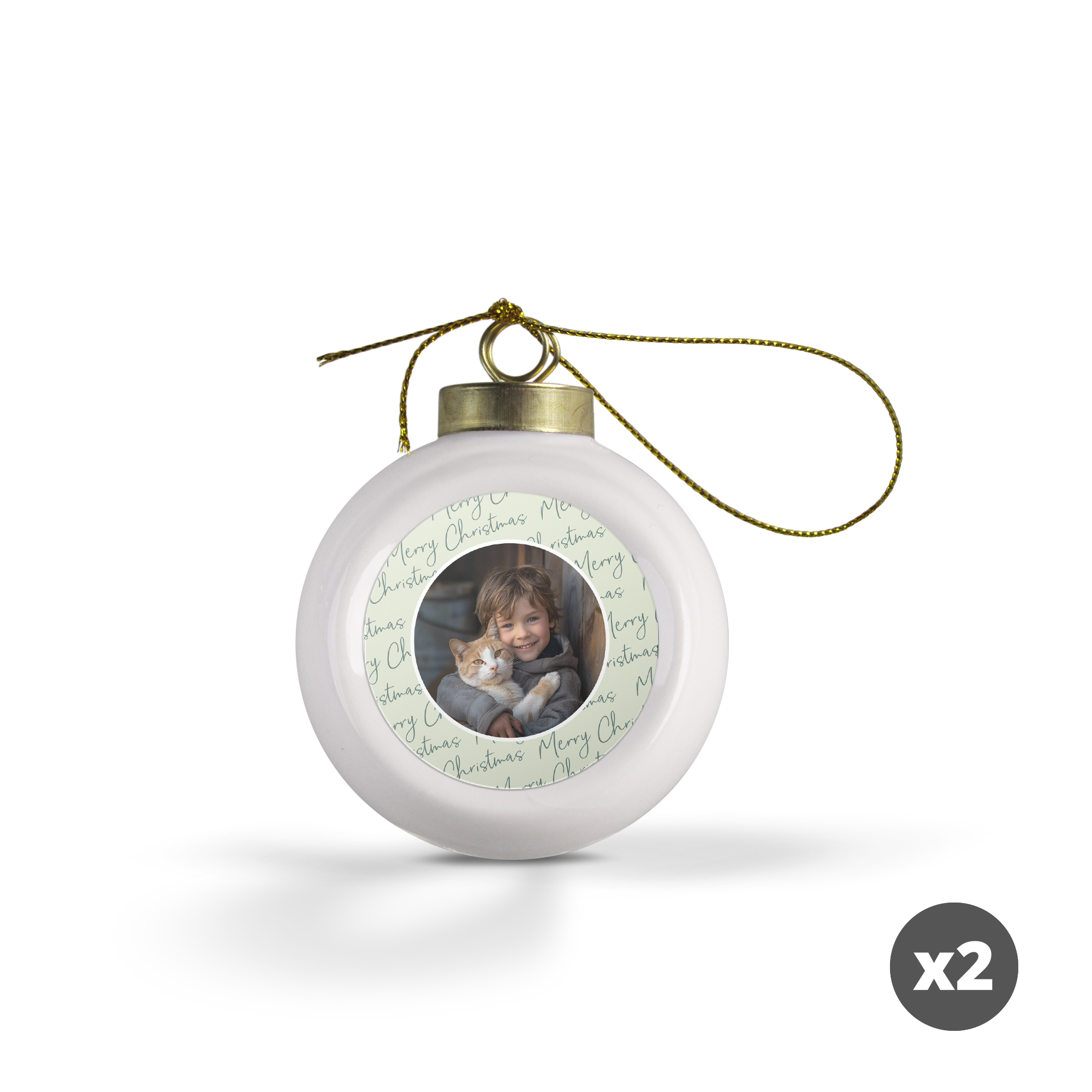 Palline di Natale personalizzate - Ceramica (2 pezzi)