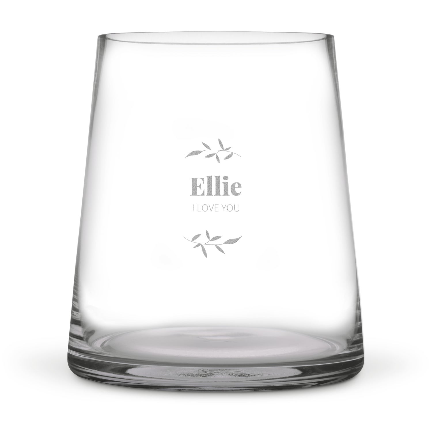 Vaser med gravering - gennemsigtig glas