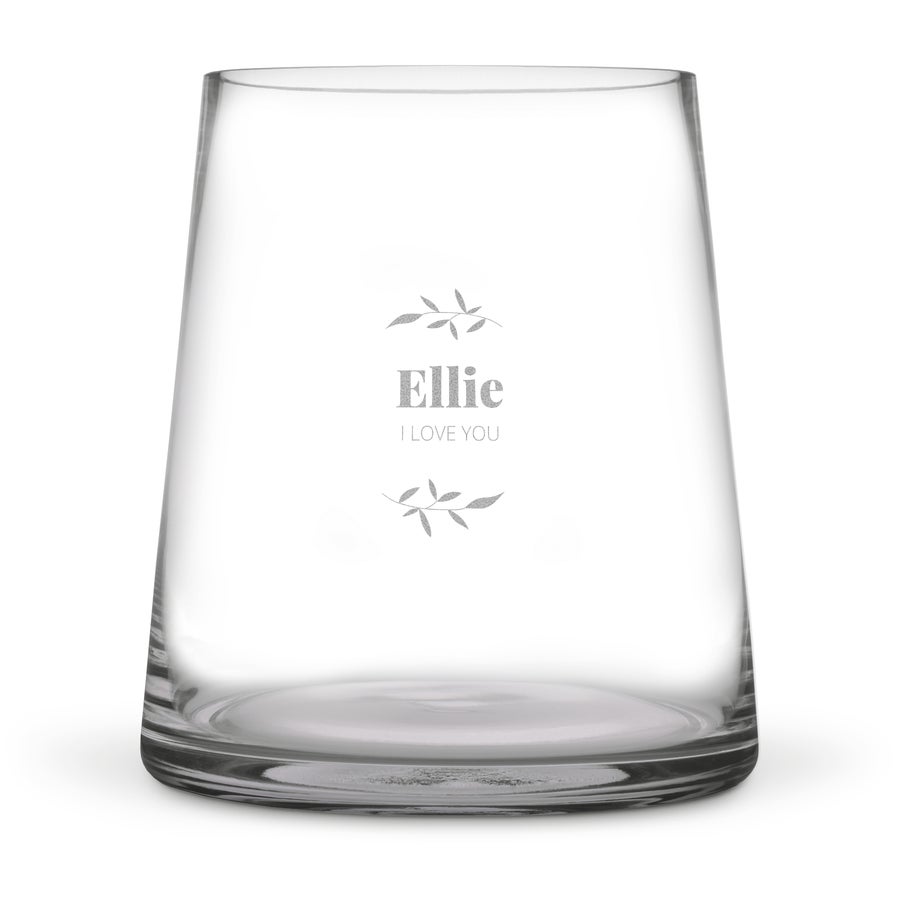 Vaser med gravering - gennemsigtig glas