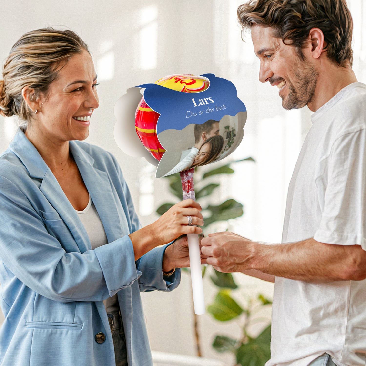 Mega Lolly - personlig - Jordbær - 20 lollipops