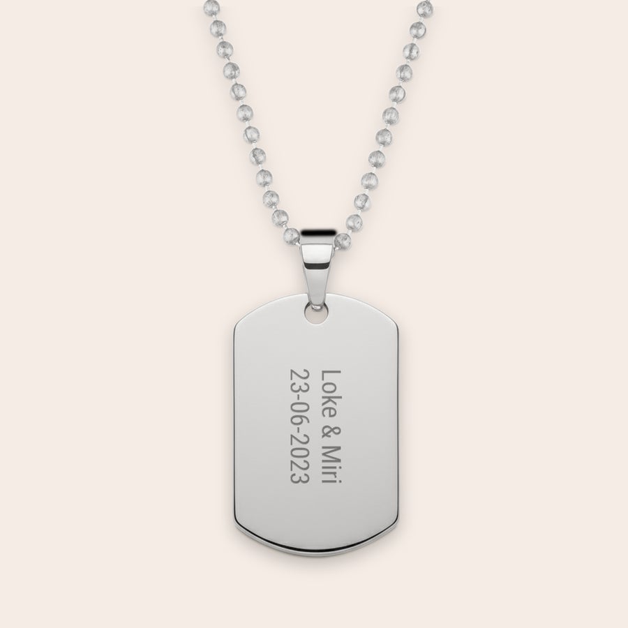 Namnbricka (SOS/dogtag) inkl. kedja Namnbricka (SOS/dogtag) inkl. kedja