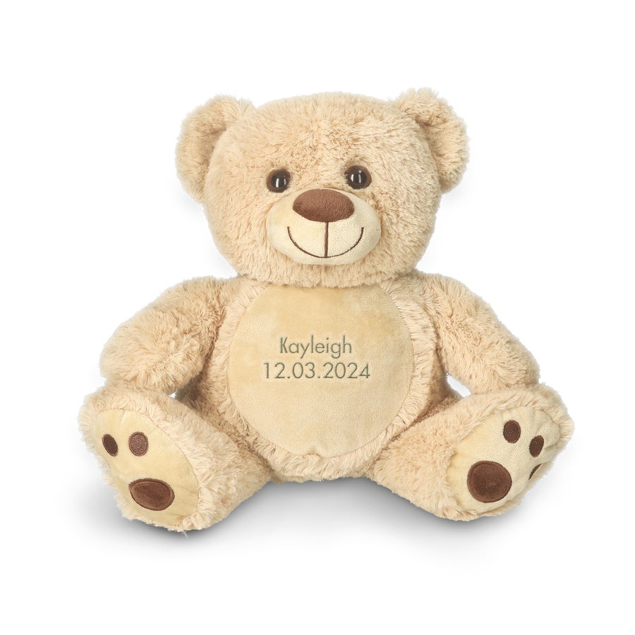Personalised embroidered belly teddy bear