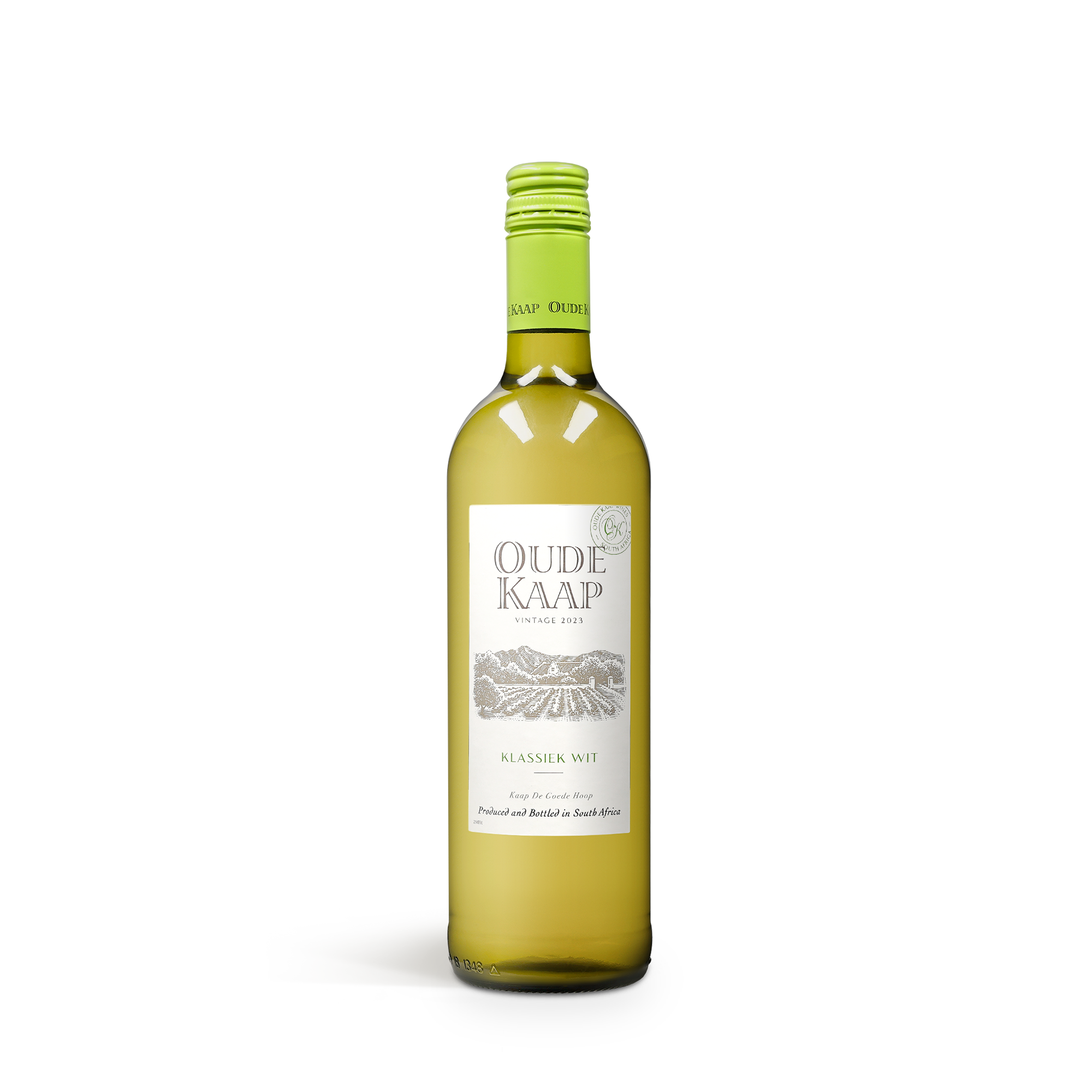 Flaske Oude Kaap hvidvin til en luksusgraveret vinboks, med personlig hilsen.