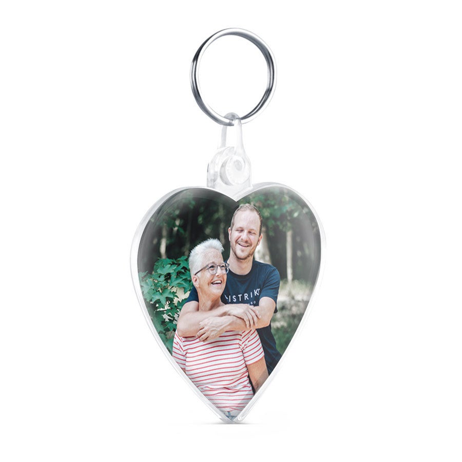 Personalised key ring - Heart - Double-sided