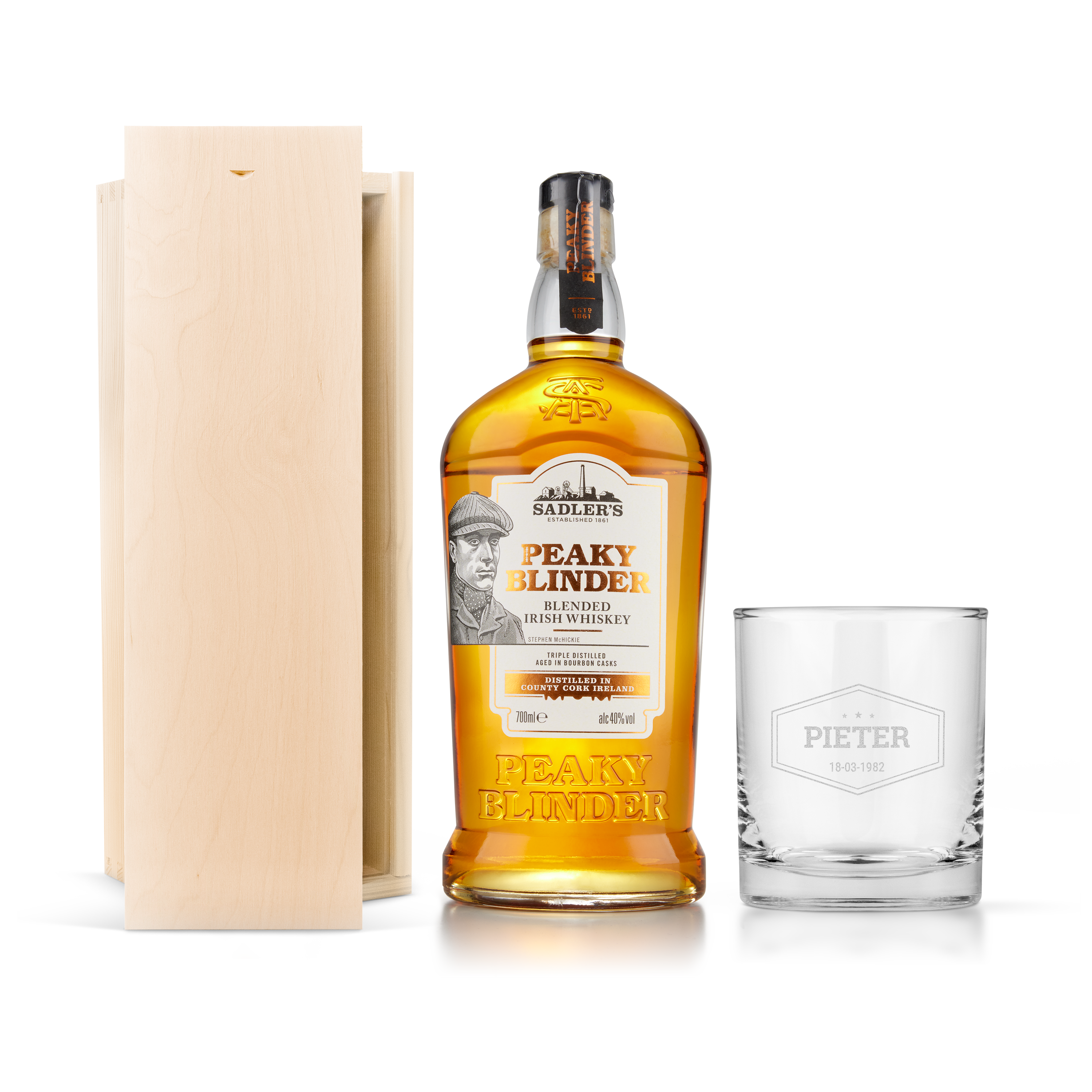 Peaky Blinders whiskey ze szklanką