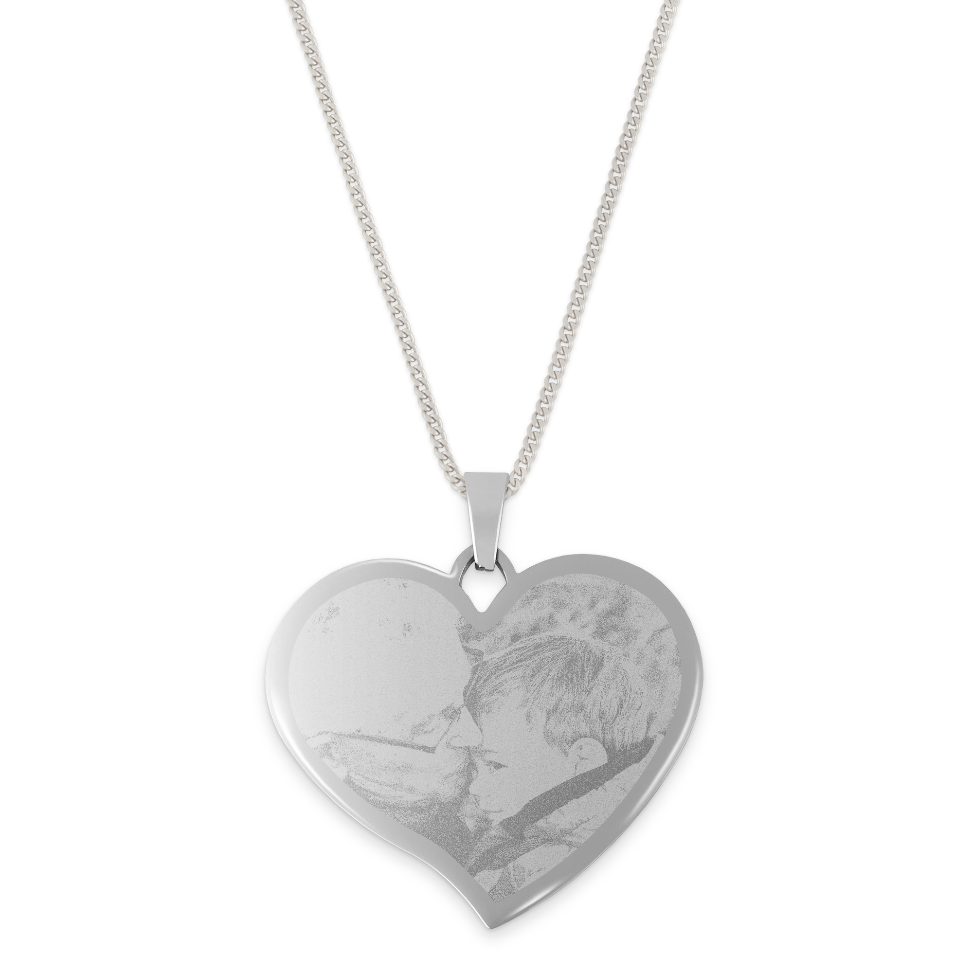 Collier cœur gravé - grand