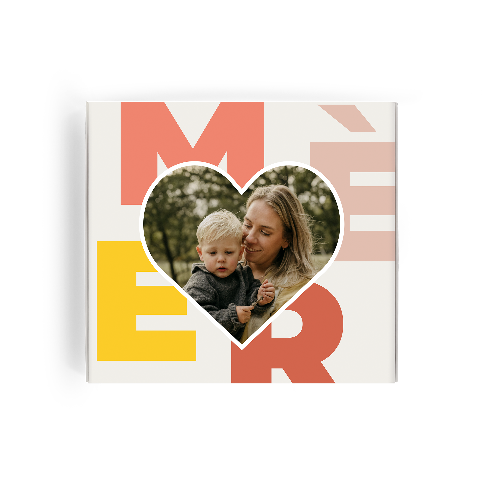 Boîte personnalisée de chocolats Milka imprimée avec la photo d'une mère et son enfant, cadeau fête des mères