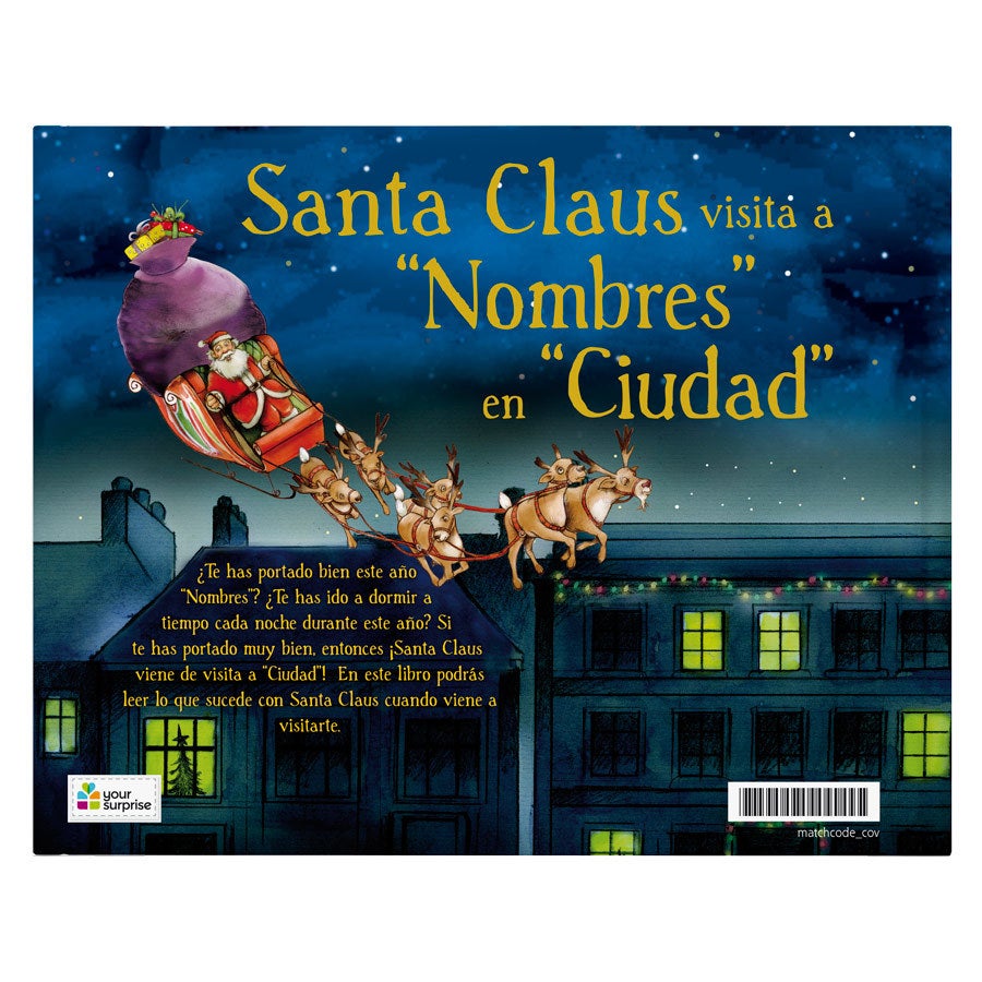 Libro de Navidad con nombre - Santa Claus viene de visita - Tapa dura