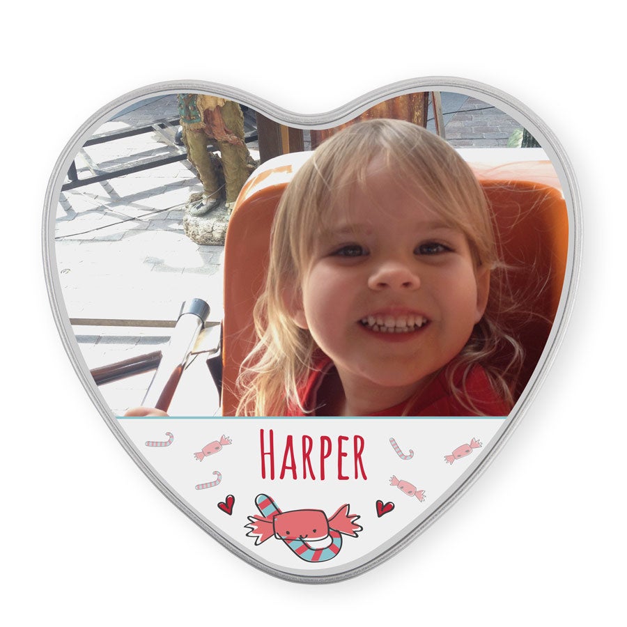 Personalised sweet tin - heart-shaped