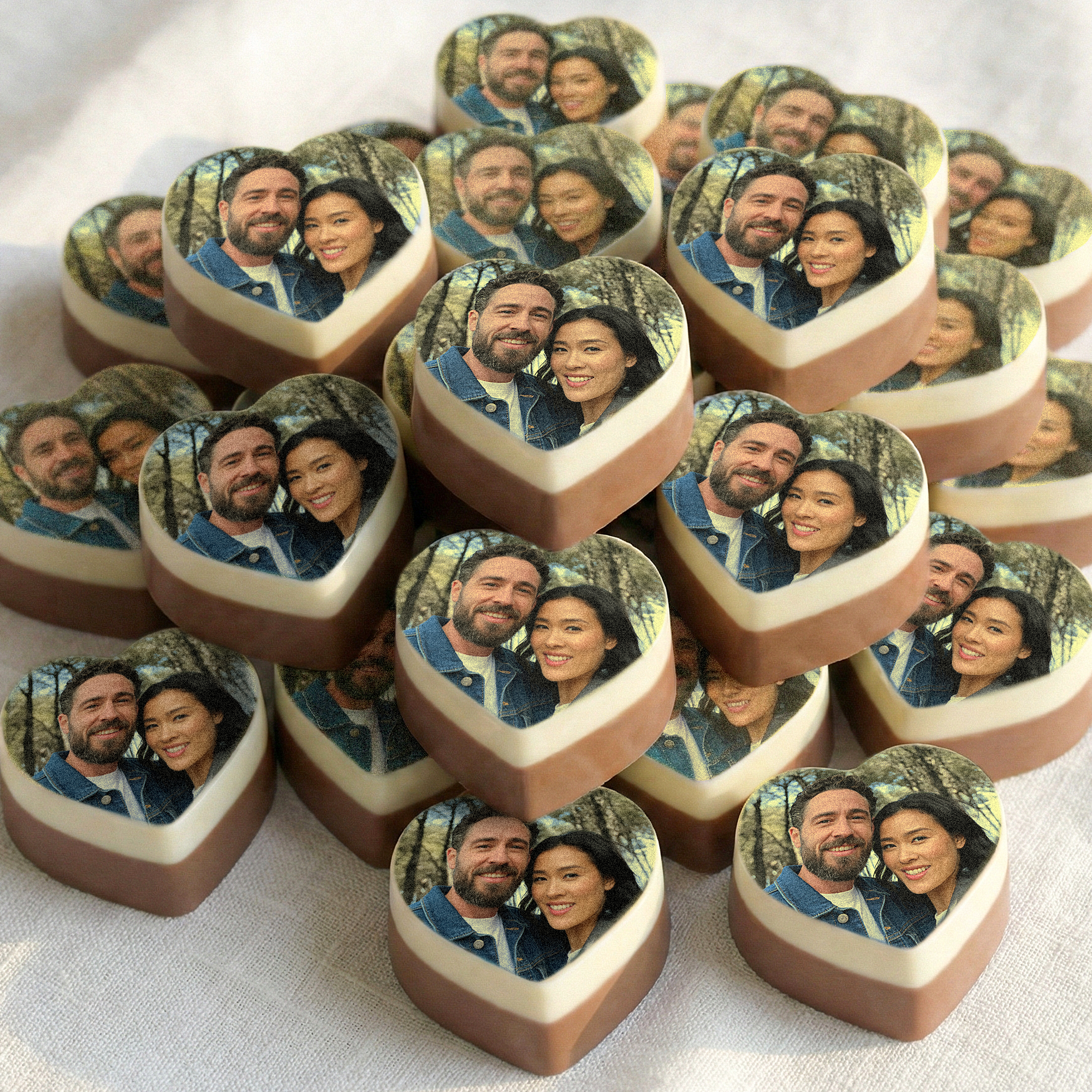 Chocolade hartjes met foto
