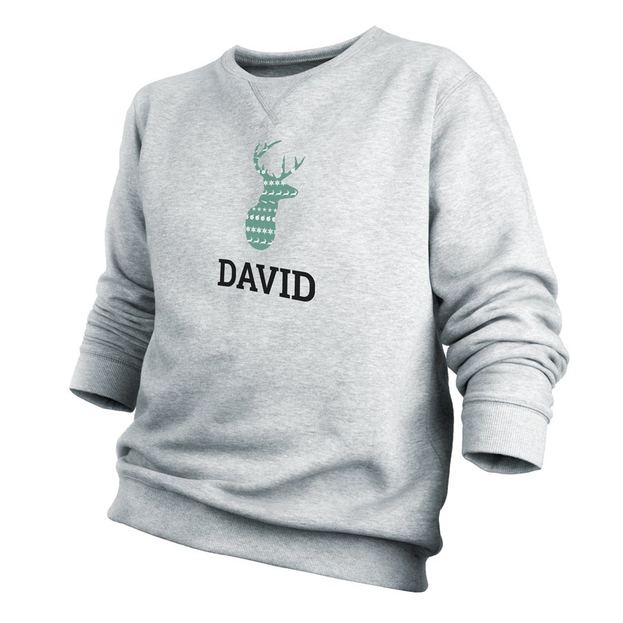 Weihnachtspullover Herren - Grau - L