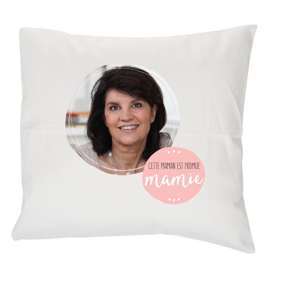 Coussin personnalisé - Blanc - 40x40 cm - Thème Mamie