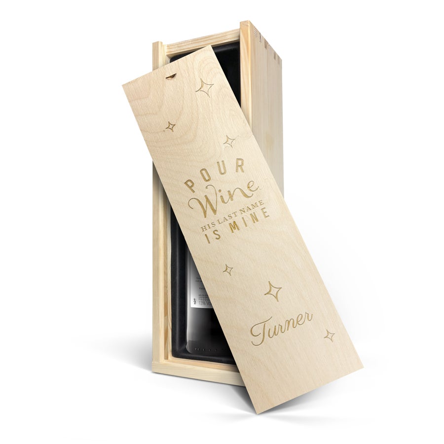 Personalised wine gift - Maison de la Surprise - Merlot - Engraved wooden case