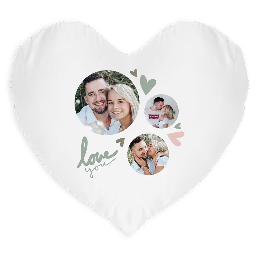 Personalized heart shop shaped pillow