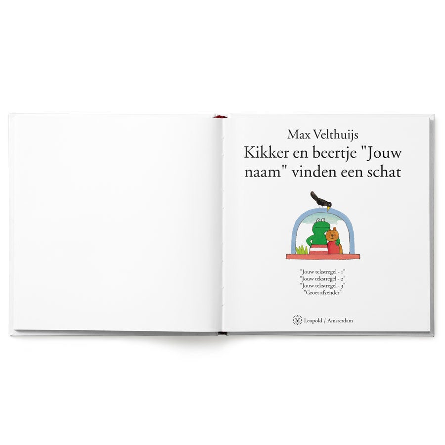 Boek "Kikker en Beer vinden een schat" personaliseren