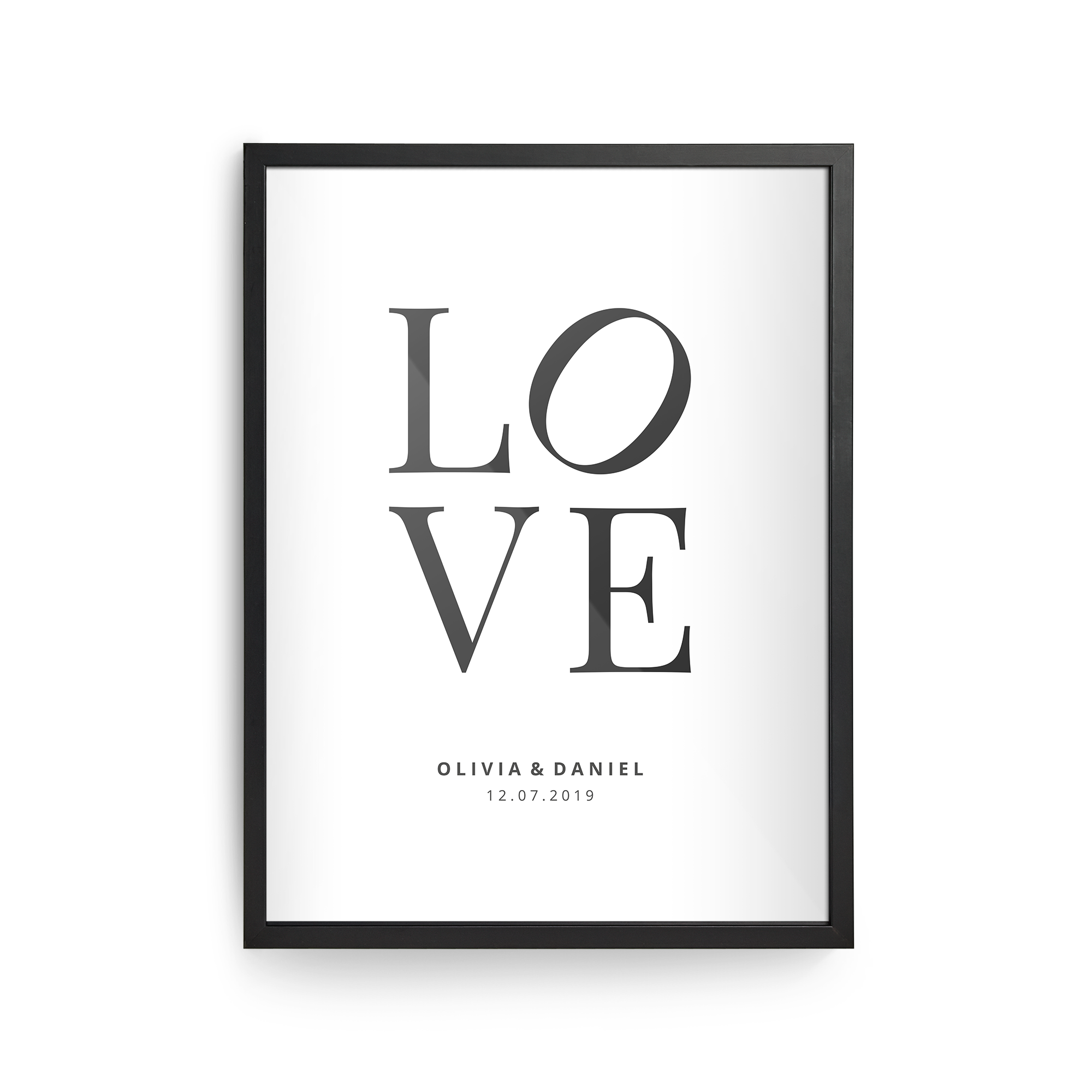 Personalised photo print with frame