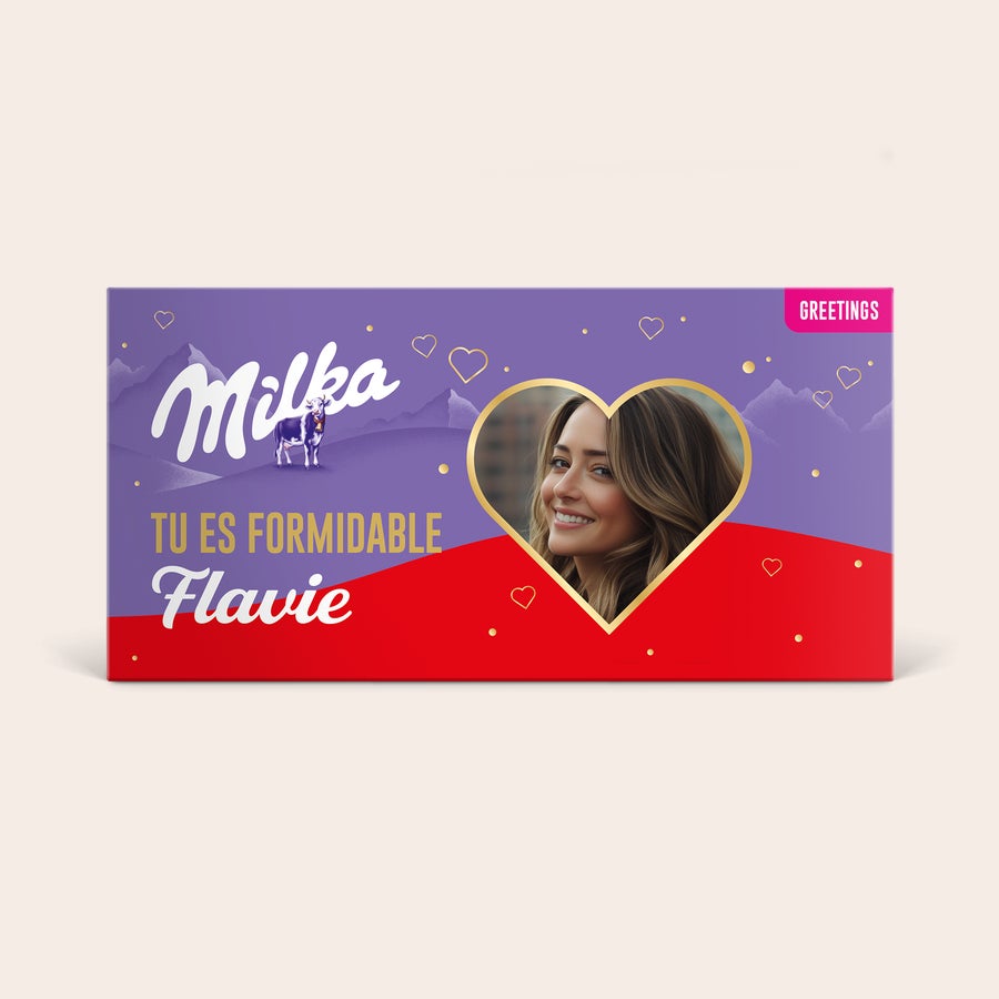 Carte de vœux personnalisée au chocolat Milka Carte de vœux personnalisée au chocolat Milka