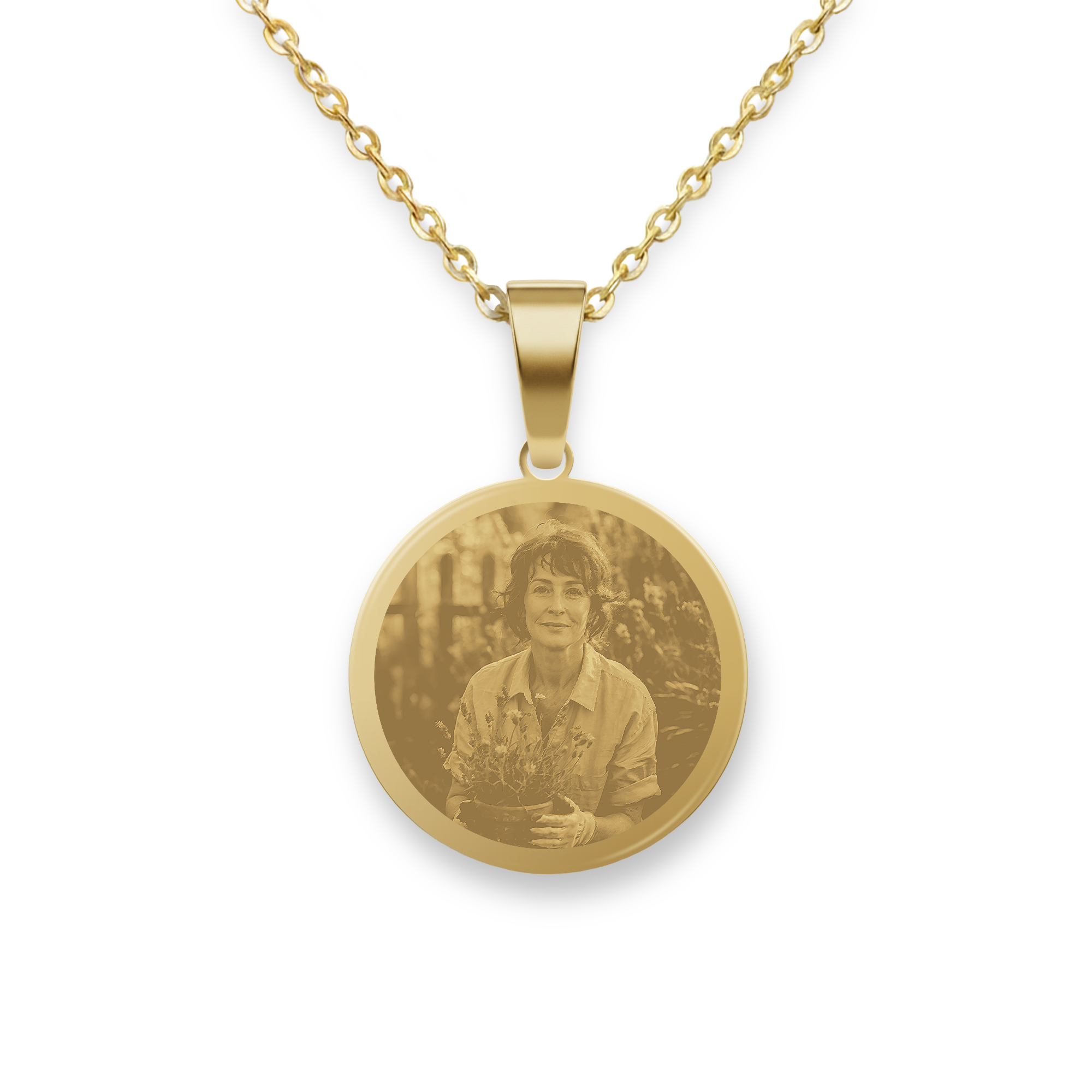 Collar con colgante redondo