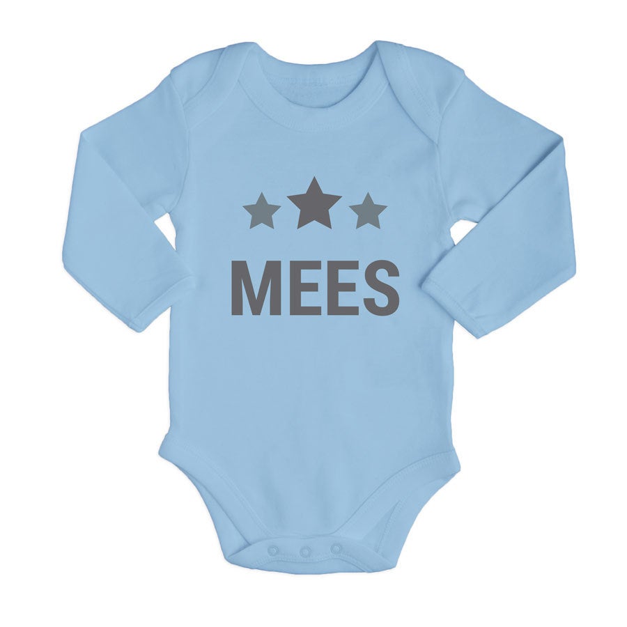 Romper bedrukken - Lange mouw - Babyblauw - 62/68 Romper bedrukken - Lange mouw - Babyblauw - 62/68