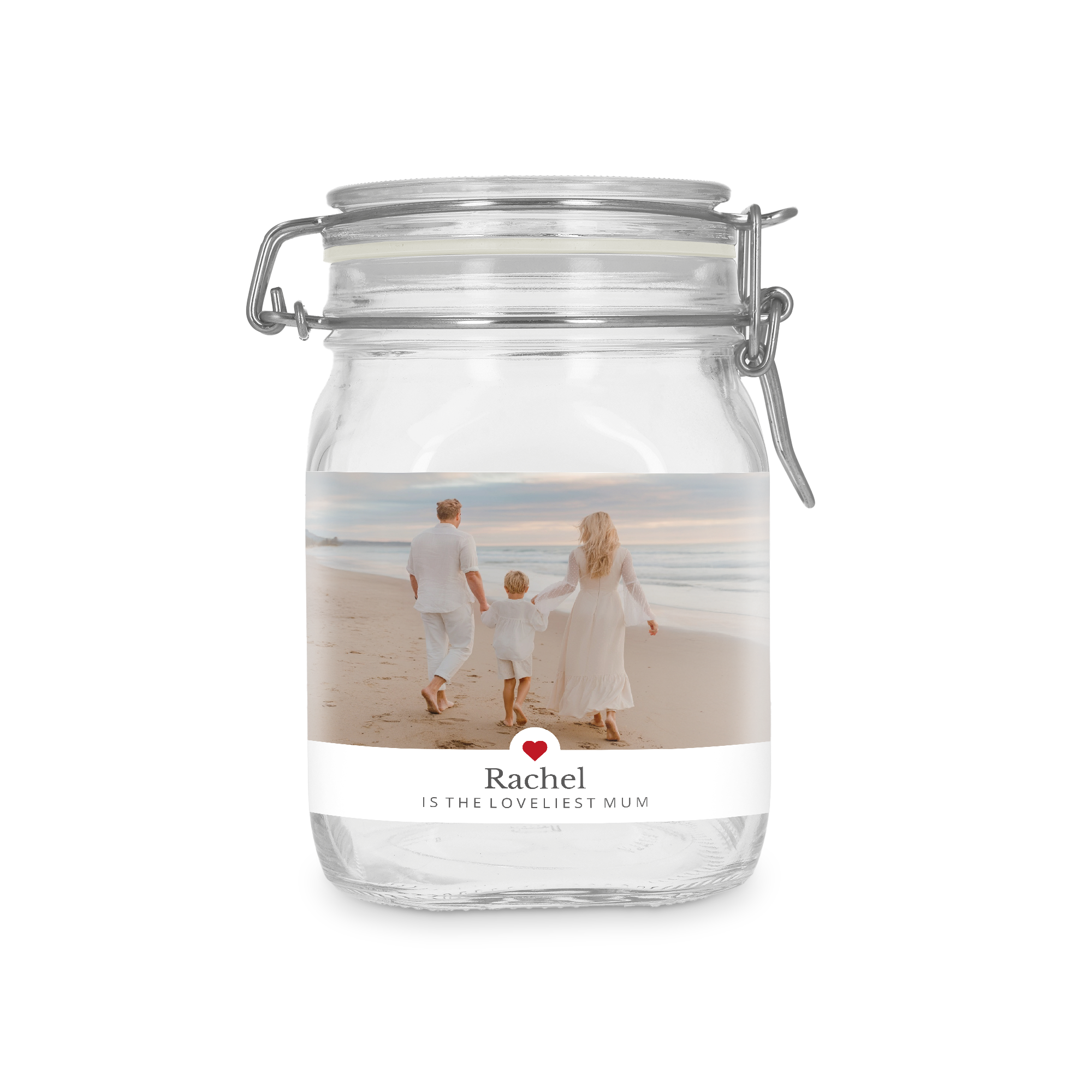 Glass jar with lid - personalised