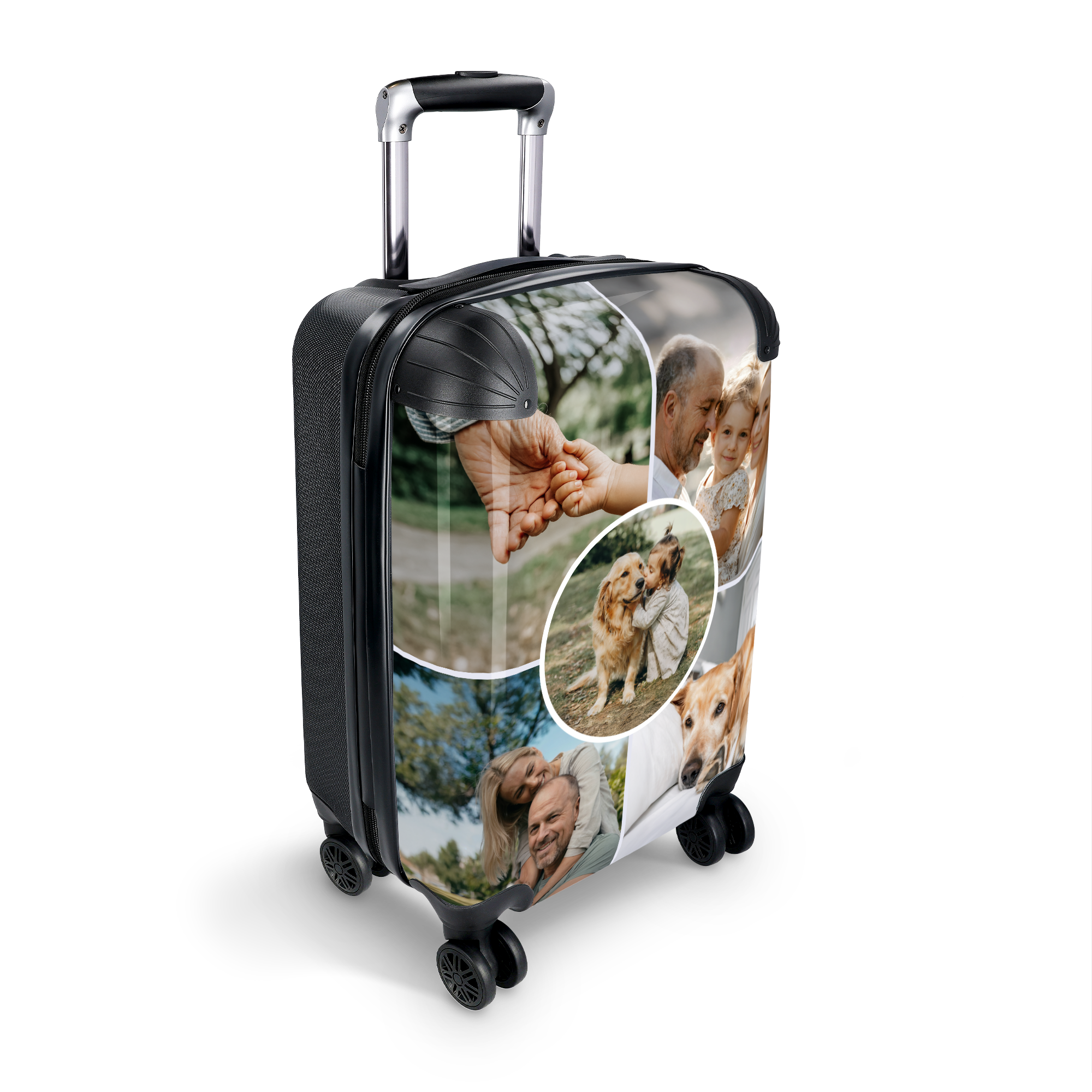 Valise photo personnalisée - Format cabine avec un collage de photos de famille imprimées sur toute la surface