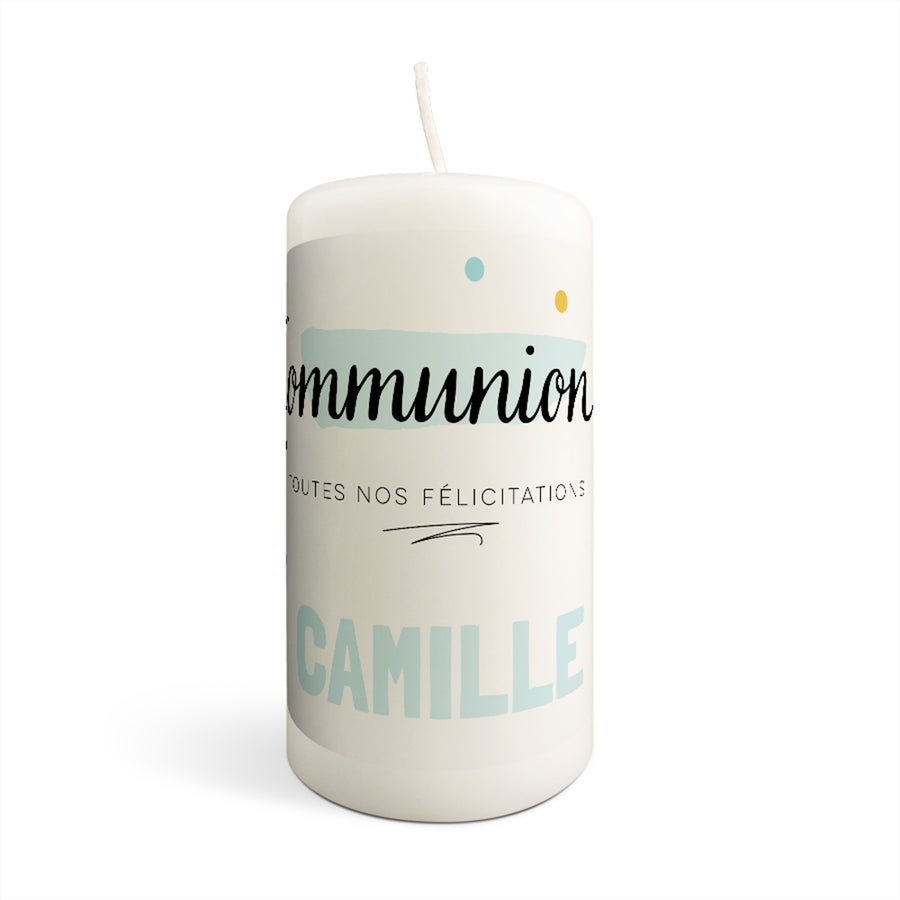 Bougie de communion personnalisée