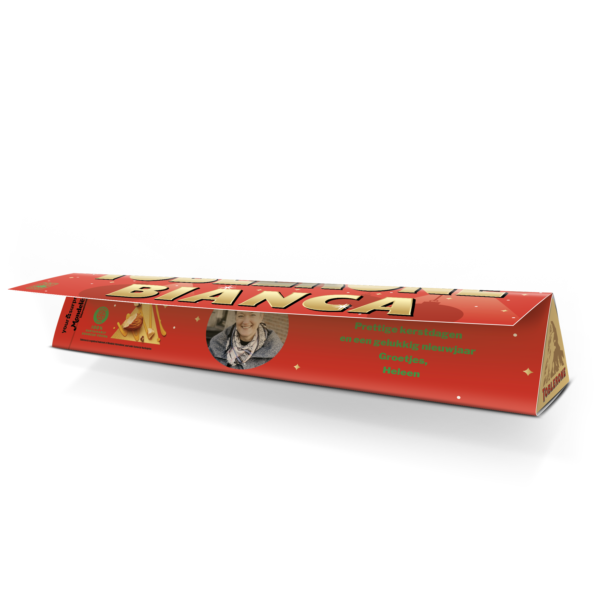 Toblerone kerst met naam